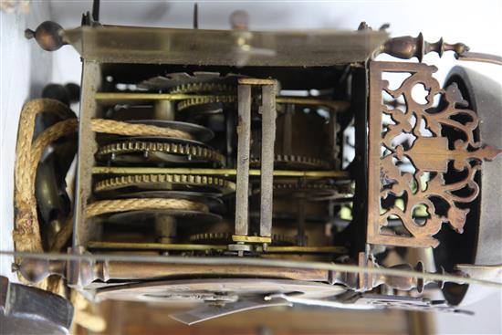 An early 20th century 17th century style brass lantern clock, 15.5in.